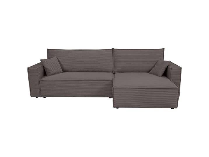 Xora Ecksofa, Anthrazit, Füllung: Schaumstoffflocken, seitenverkehrt montierbar, L-Form, 267x141 cm, Rücken echt, Armlehnen seitenverkehrt montierbar, Wohnzimmer, Sofas & Couches, Wohnlandschaften, Ecksofas mit Schlaffunktion