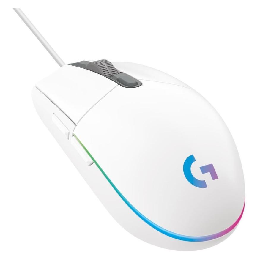 Logitech MOUSE USB OPTICAL G203/WHITE 910-005797 (Kabelgebunden) (31313367)