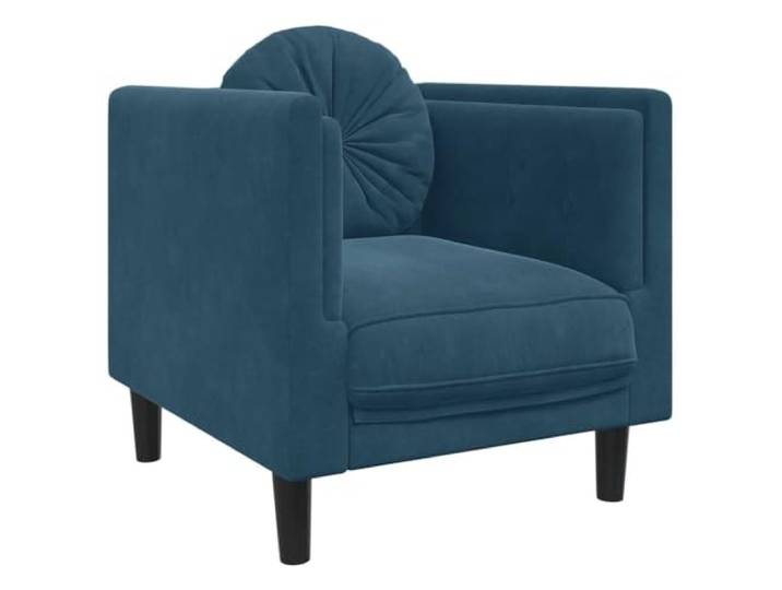 GHVBNMF Sessel mit Kissen Blau Samt Polstersessel 71x77x70 cm Lounge Sofa Eleganter Lounge-Sessel aus weichem Samtstoff in Blau inklusive Rundkissen für Schlafzimmer, Wohnzimmer und Leseecke.
