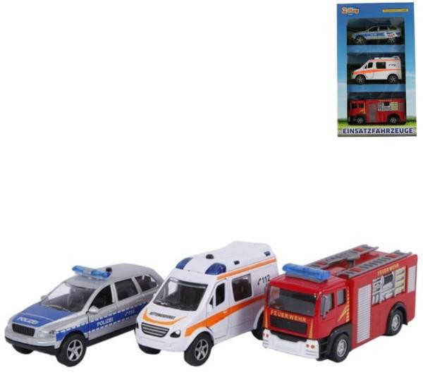Set van 3 Hulpdiensten speelgoed, 12 cm