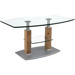 Wohnzimmertisch Sofatisch mit Glasplatte höhenverstellbar