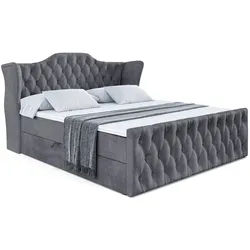 BOXBETT VILA-Z - 120x200 cm - H3 - Dunkelgrau