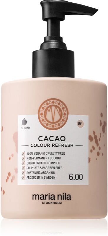 Maria Nila Colour Refresh Cacao Sanfte nährende Maske ohne permanente Farbpigmente hält 4 bis 10 Haarwäschen im Haar 6.00 300 ml