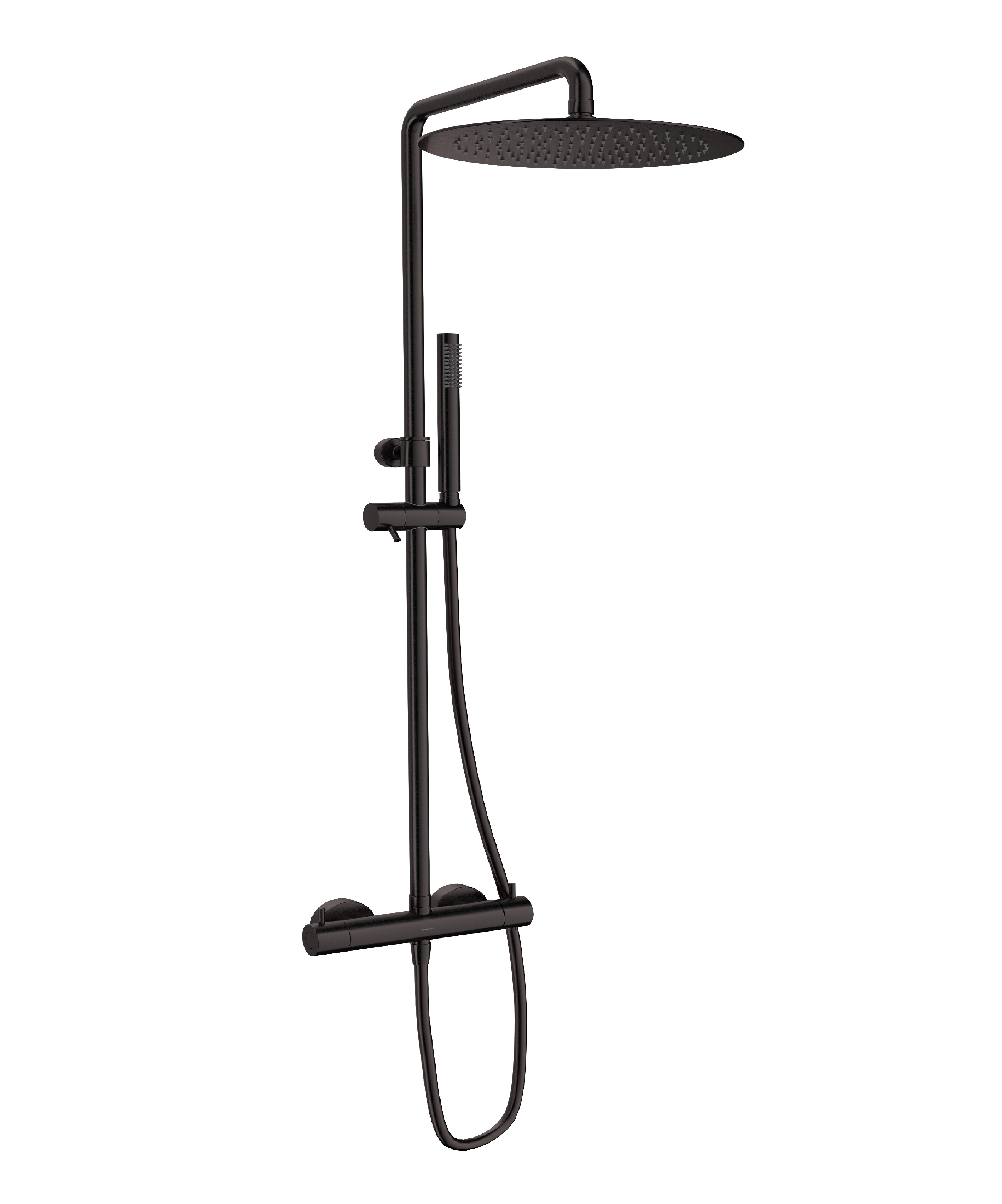 SANYCCES LOOP Rain Duschsystem mit Thermostat 30 cm, schwarz metallisch