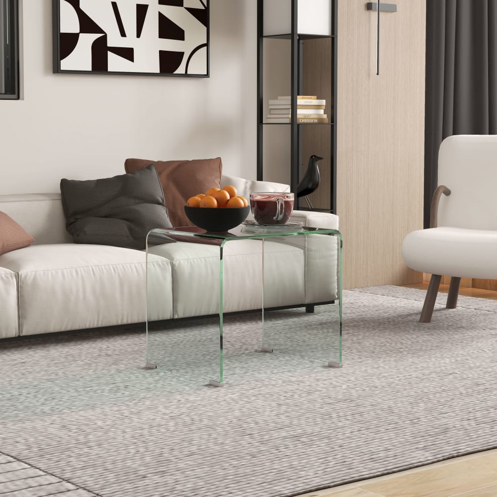 Homcom Table basse rectangulaire verre trempé transparent Transparent 50x45x40cm