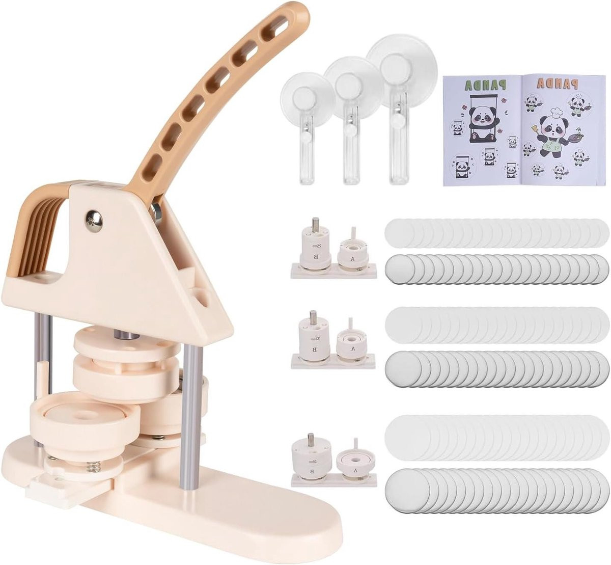 Wit Knoop Machine Button Maker met 300 onderdelen voor creatief maken in 3 maten