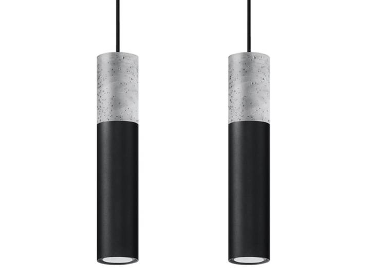 Suspension Acier Gris/Noir GU10 2 Borigio