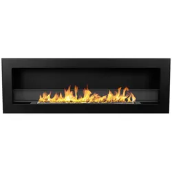 Divina Fire Eingebauter Bioethanol-Wandkamin 120x40 LIVORNO 120 Schwarz