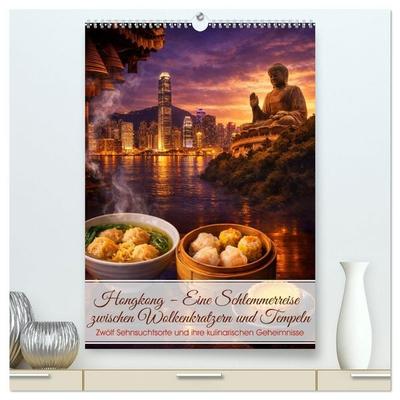Hongkong – Eine Schlemmerreise zwischen Wolkenkratzern und Tempeln (hochwertiger Premium Wandkalender 2027 DIN A2 hoch), Kunstdruck in Hochglanz