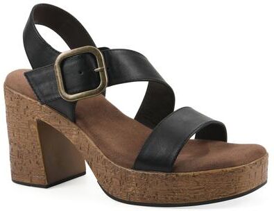 Women's Barb Platform Sandal by White Mountain in Black Smooth (Size 11 M)