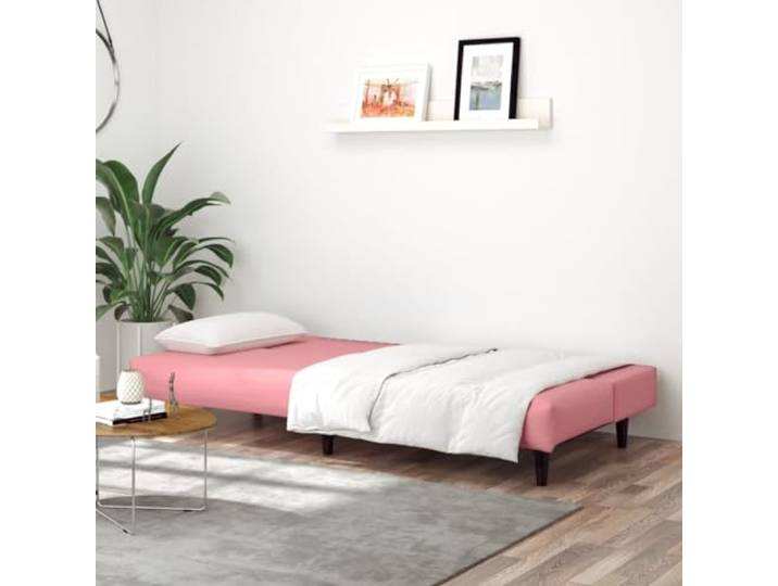 KTHLBRH 2-Sitzer-Sofa aus Samt, Rosa Holzgestell, Schaumstoff, umwandelbar, 110 kg pro Sitzplatz, vielseitig einsetzbar