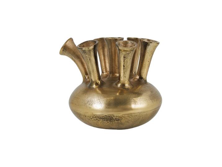 Grosse, handgefertigte Design Vase „Kiya“ Gold Invicta Interiors