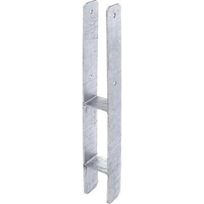 H-Pfostenanker ALBERTS, grau (feuerverzinkt), B:7,1cm T:6cm, Stahl, Bodenanker, feuerverzinkt, lichte Breite 71 mm, Gesamthöhe 600 mm