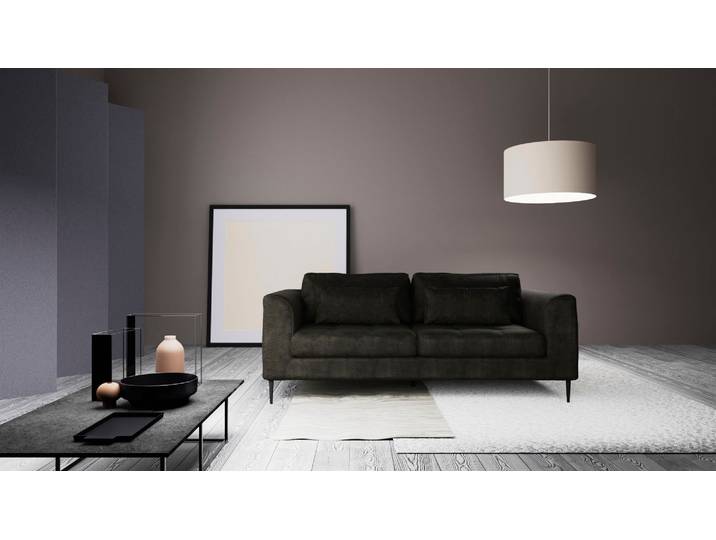 2-Sitzer TRENDMANUFAKTUR Luzi, gemütlich und bequem, tolle Detailverabeitung , braun (eiffel tower), B:189cm H:80cm T:99cm, 100% Polyester, Sofas, 2-Sitzer, inklusive Nierenkissen