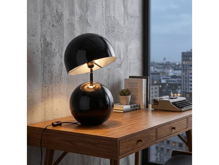 Lampe en acier patiné noir 31x31x59 cm