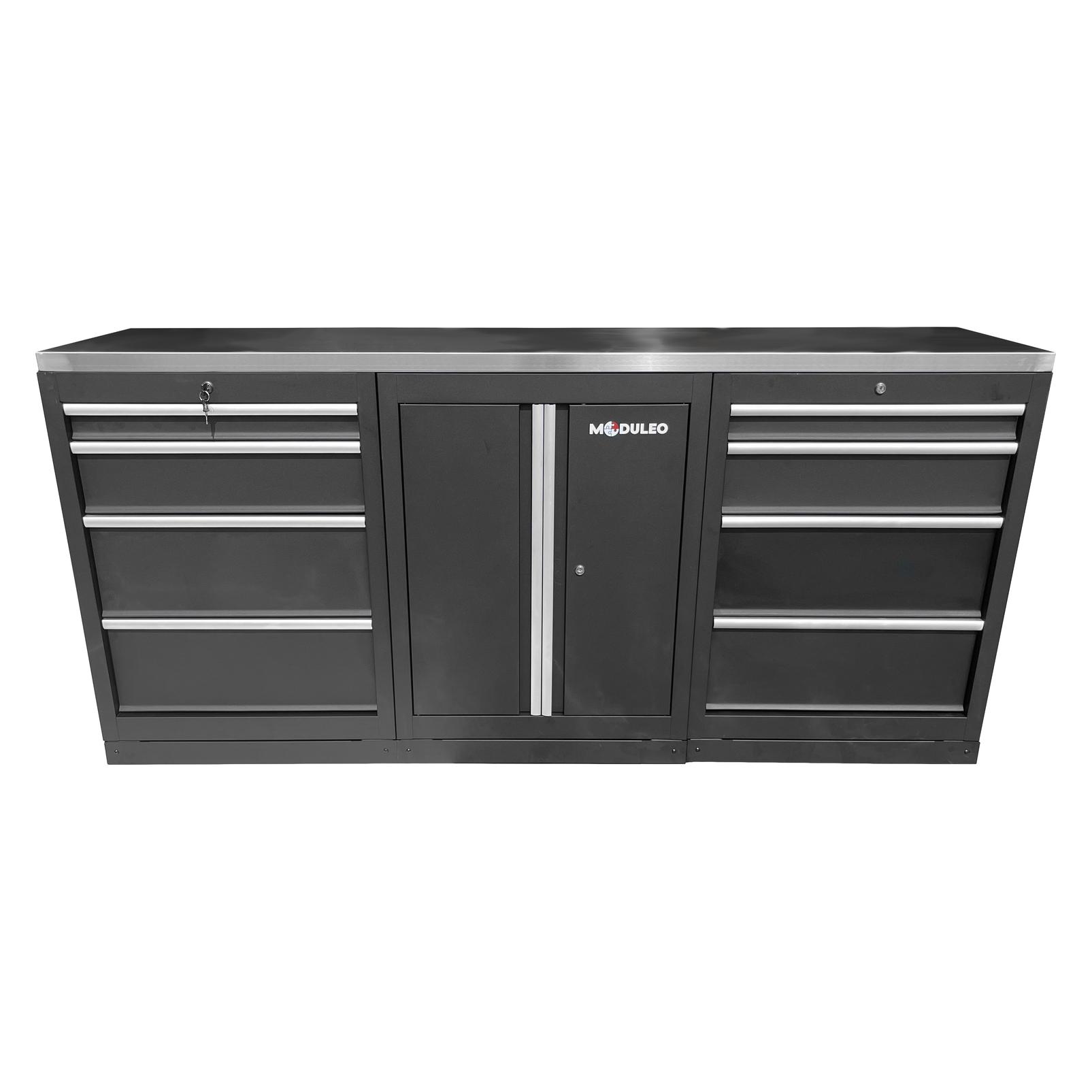 KS Tools 866.6050 Werkstatt-Schranksystem-Erweiterungsmodul, Edelstahlarbeitspl (204 cm, 189 cm) (866.6050)