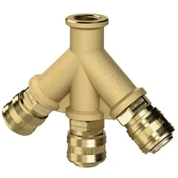 Tecwerk, Schlauchanschluss + Schlauchverbinder, Verteiler Gewinde G 1/2 ′′/19,17 mm IG, 3 Kupplungen DN 7,2 (Kupplung)
