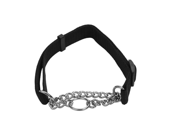 Hundehalsband mit Zugstopp 40 - 72 cm schwarz
