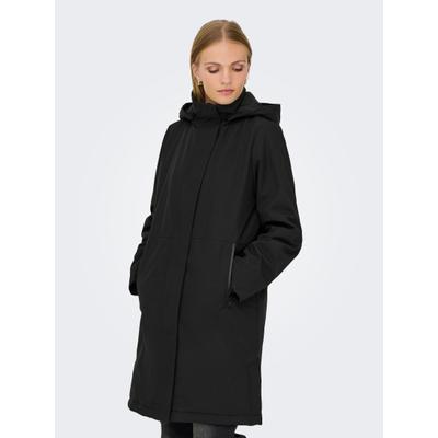 Parka ONLY "ONLKARA PARKA OS OTW", Damen, Gr. XS, schwarz, Web, Obermaterial: 100% Polyester, unifarben, Po-bedeckend, Jacken Parka