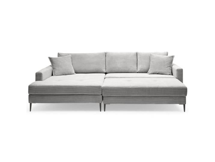 Trendstore Hilary Ecksofa in Cord mit Megahocker - Cord Zoom dove - links Modern
