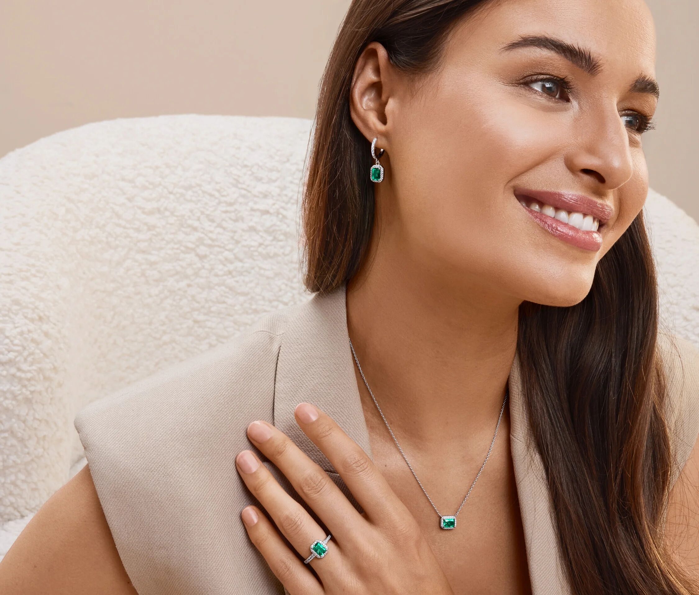 Tchibo - Ring 925 Silber »Royal Green« - Damen - Gr. 20 - silber
