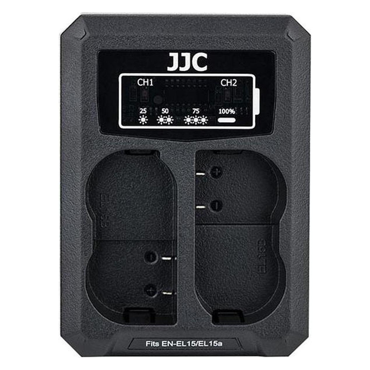 JJC Duales USB-Ladegerät für Nikon EN-EL15a/b (Kamera Akku Ladegerät) (DCH-ENEL15)