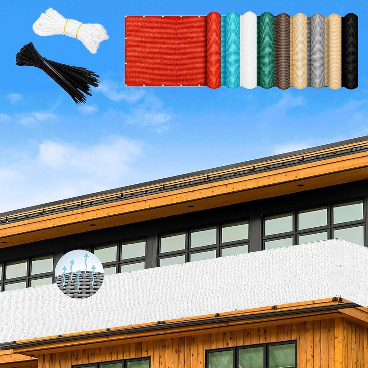 Wit Balkonscherm Windscherm Privacy Weerbestendig HDPE 110 x 325 cm