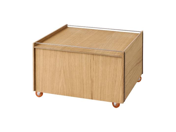 MOEBE Table basse avec rangement Moebe Storage Chest Chêne huilé-acier inoxydable, 60x61x38.2 cm