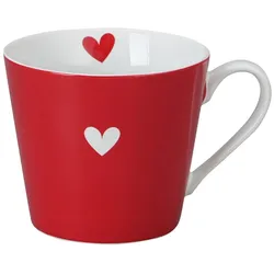 Krasilnikoff Happy Cup Tasse Colorful Heart, scarlet red