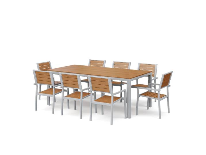 Gartenmöbel Set KAVO 8 Stühle braun