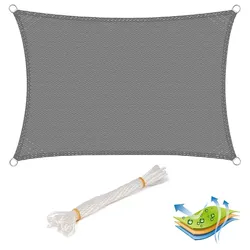 Helloshop26 - Sonnensegel für Garten Terrasse Gartenparty UV-Schutz 2x3m grau 19_0000959