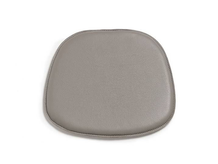 Sitzpad für Eames Plastic Side Chair Albrecht Leder titan grau, Designer Thomas Albrecht, 38.5x2x36 cm