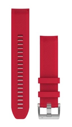 Garmin QuickFit 22-Uhrenarmbänder Silikon Rot mit Teilen in Titan