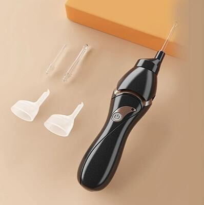 Uplifted Finds Electric Earwax Vacuum Cleaner And Earpick Set charging Black