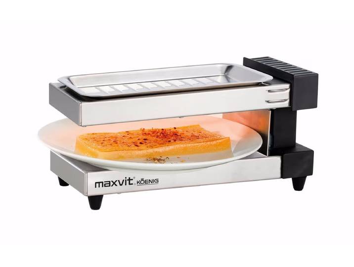 Koenig Maxvit Teller-Raclette – Raclette Ofen/Raclette Grill – schwarz / chrom