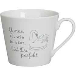 Krasilnikoff Happy Cup, Genau so wie Du bist, bist Du perfekt, 9 cm, Ø 10 cm, 400 ml