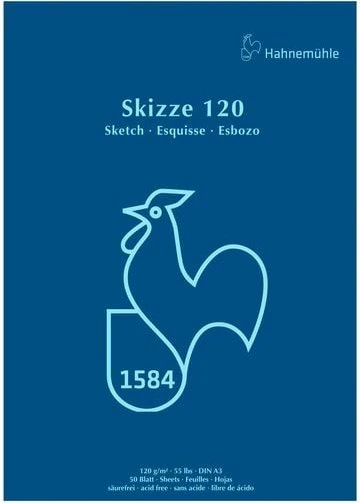 HAHNEMÜHLE Skizzenblock DIN A3, 1 Block 120g/qm Kopfgeleimt