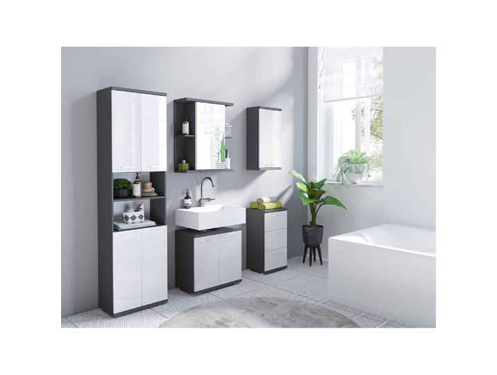 Meuble sous lavabo 60cm Noir/Anthracite