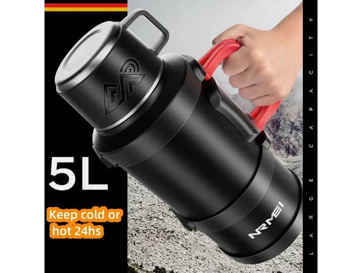 Bouteille Thermos isolée en acier inoxydable 4L /5L tasses à café de voyage en plein air bouteille d'eau thermique sous vide tasse thermique avec poignée