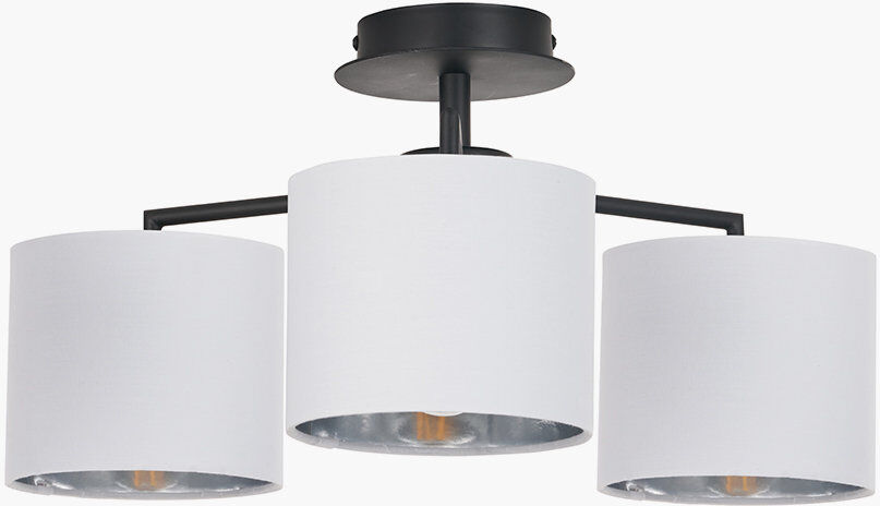 17 Stories Sundari Semi Flush Mount Matt Black/Ivory