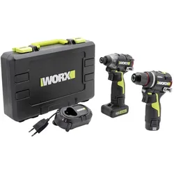 Worx, Bohrmaschine + Akkuschrauber, WU927 Akku-Schlagschrauber, Akku-Bohrschrauber 12 V 2 Ah, 4 Ah Li-Ion ink (Bohrschrauber, Schlagschrauber)