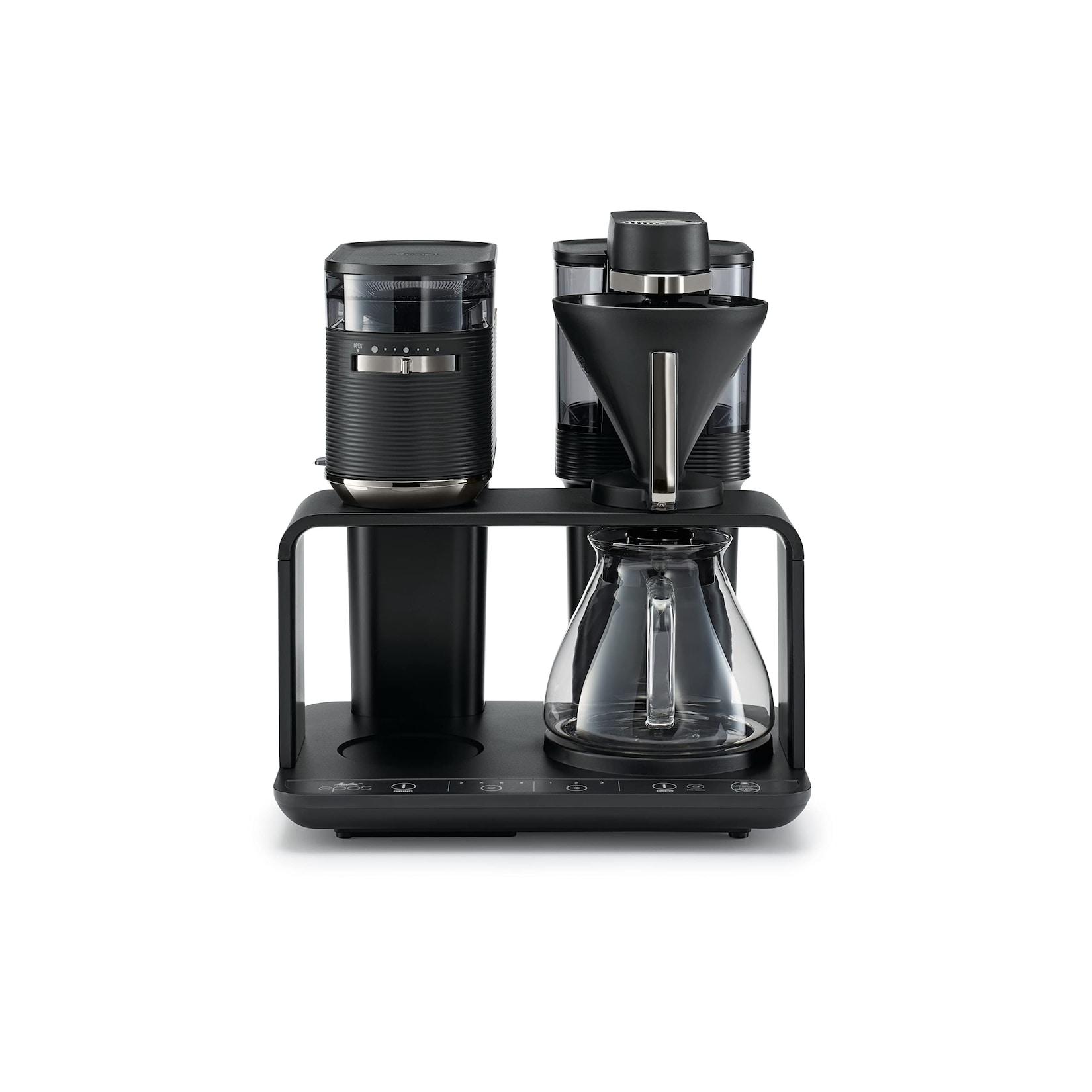 MELITTA 1024-03 EPOS schwarz/silber Filterkaffeemaschine (Integrierte Kaffeemühle, Glaskanne, Warmhalteplatte, Abschaltautomatik)