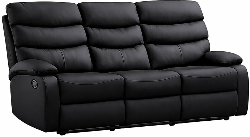 Metro 3 Seater Reclining Sofa Black 3