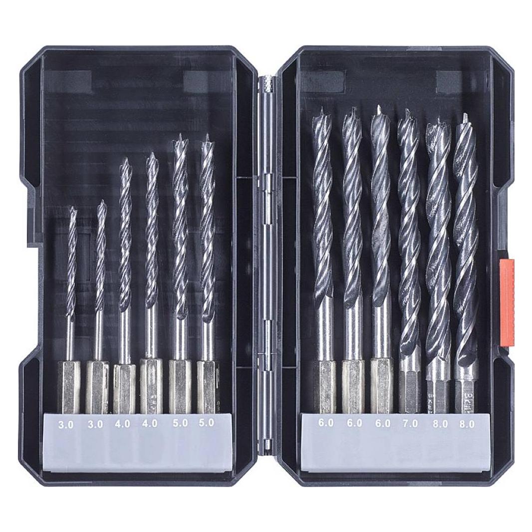 kwb Holzbohrerbox 12tlg. S-Box (10 Zentimeter, 4.0, 5.0, 6.0, 8.0) (108830)