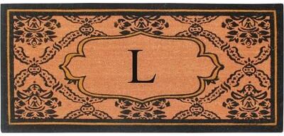 "A1 Home Collections Uriel Bleached Coir Anti-shred Monogrammed Doormat, 30"" X 60"""