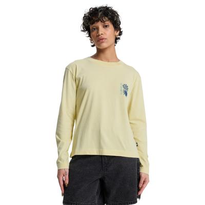 Langarmshirt QUIKSILVER "Standard", Damen, Gr. L, beige (garden glade), Obermaterial: 100% Baumwolle., Shirts Langarmshirt