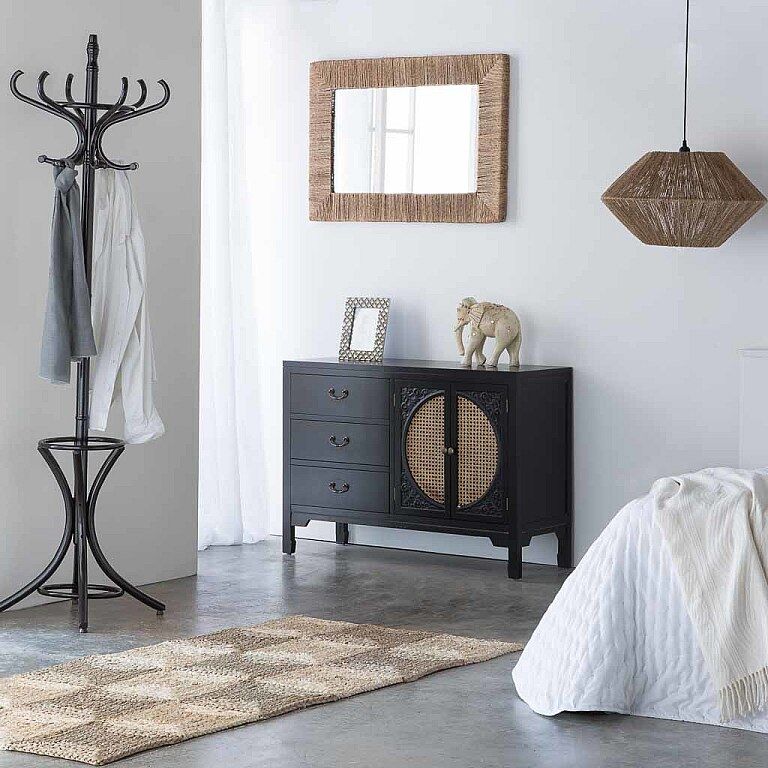Wanderlust Aparador de madera negro 106x36x73 cm