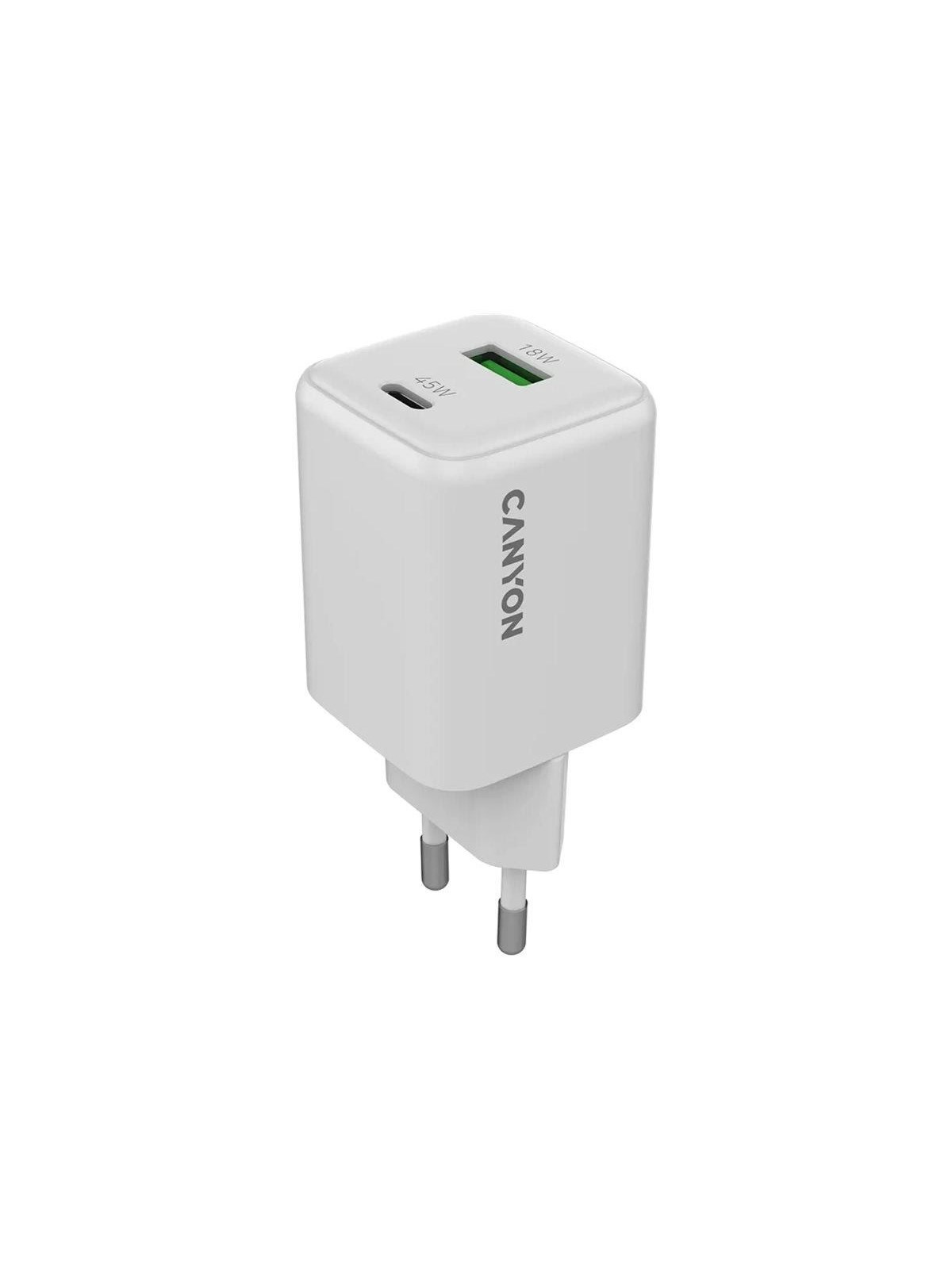Canyon 45W GaN Ladegerät USB-C PD & USB-A, Weiß