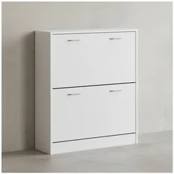 KADIMA DESIGN Schuhregal: 20 Paar Schuhe, Braun, 4 Schuhfächer, einfacher Aufbau, Spanplatte und Kunststoff.