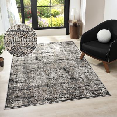 Teppich OTTO HOME "Selin" Gr. 4, grau, B:160cm H:9mm L:230cm, Kunstfaser, Teppiche, Teppich, dezenter Glanz, Schrumpf-Garn-Effekt, im Vintage-Look, dichte Qualität
